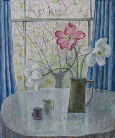 Tulips with Cherry Blossom by Ruth Addinall